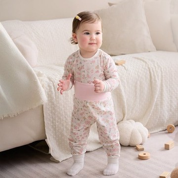 花徑小兔肚圍嬰兒長褲(美麗諾羊毛布)