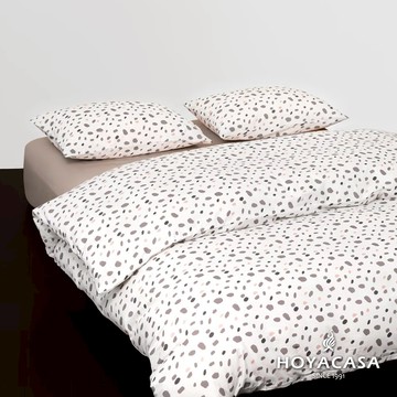 HOYACASA 精梳棉兩用被床包組(天絲入棉30%)｜微醺點點｜(單人/雙人/加大)