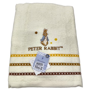PETER RABBIT 比得兔 圓點精繡浴巾 70x140cm 100%棉 台灣製  顏色隨機  1件