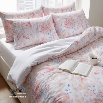 兩用被床包四件組/60支無異纖精梳美國棉/2430花語夢境(米)