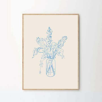 丹麥藝術掛畫｜Chloe Purpero Johnson：Flower Study - 黑色鋁框