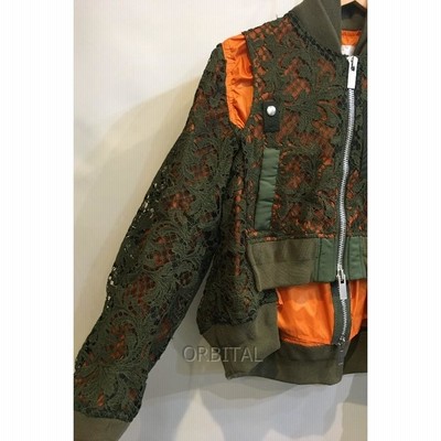 二子玉) sacai サカイ 20SW レースMA-1ブルゾン レイヤード ボンバー 