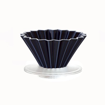 ORIGAMI 摺紙咖啡陶瓷濾杯組 M 含樹脂杯座（純色） - 淺紫色