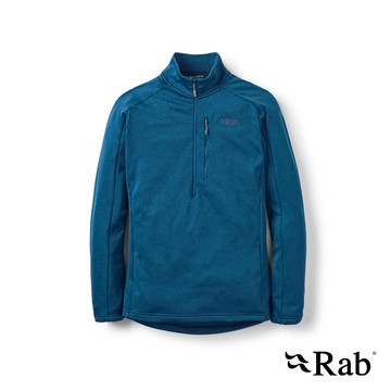 【RAB】Covex Pull-On 保暖刷毛半拉鍊長袖排汗衣 暴風藍 男款 #QFG52