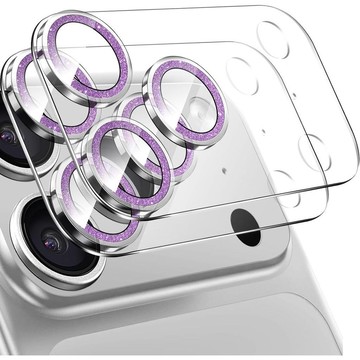 奢華細閃粉一體式鏡頭貼 適用iPhone 17 16 15 14 13 12 11 Pro Max 17Air 鏡頭膜