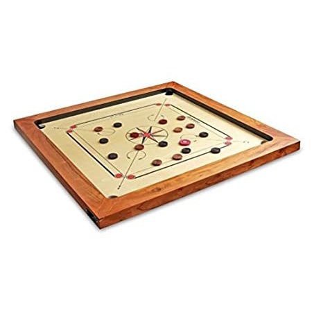 Surco Boss-K Speedo Carrom Board Coins Striker Kikar Wood Frame, 16mm