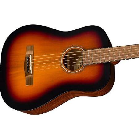 Fender FA-15 4-Scale Kids Steel String Acoustic Guitar Sunburst Learn-to-Play Bundle with Gig Bag, Tuner, Strap, Picks, Fender Play Online Lessons