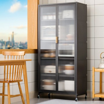 ??快速出貨?? 附發票 廚房置物架落地多層餐邊收納柜子微波爐烤箱櫥柜家用多功能儲物柜