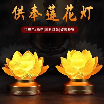 公司貨附發票 蓮花燈 佛燈 長明燈 2025新款蓮花燈led琉璃充電供佛燈家用佛前長明燈佛燈觀音燈 最低價 快速出貨