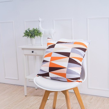 簡約系列抱枕-放射三角橘