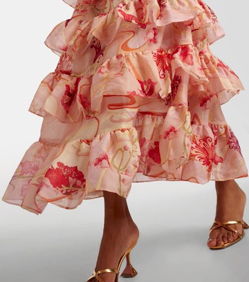 Camilla Embellished floral cotton and silk maxi dress