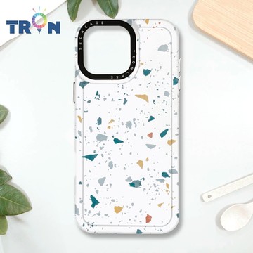 TRON IPHONE 16 PRO MAX 彩色幾何小磨石子A款 MAGSAFE 磁吸 防摔 太空殼 透白 手機殼