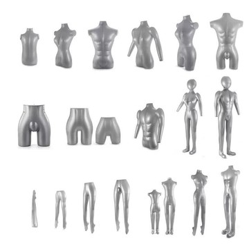 充氣模特兒道具PVC灰色可折疊便攜式假人上半身下半身全身服裝模型