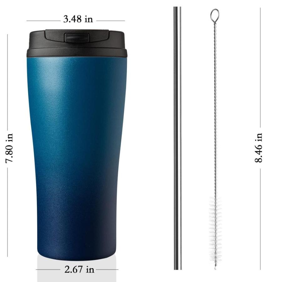 MANYHY 20 oz Stainless Steel Tumbler with Lid and Straw, Vacuum Insulated C