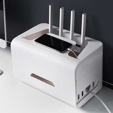 wifi路由器收納盒桌面無線光貓盒子電視插座放插線板機頂盒置物架【林之舍】