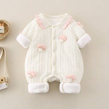 嬰兒衣服冬裝嬰幼兒女寶寶連體衣小月齡夾棉加厚超萌外出哈衣秋冬鑫弘-萌寶童裝可開發票