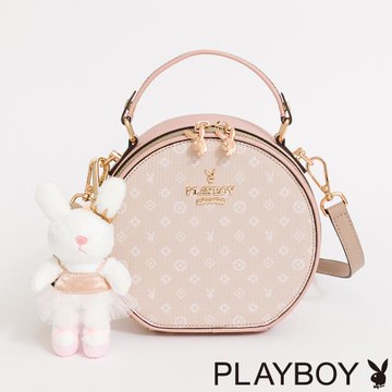 PLAYBOY - 圓筒斜背包 BALLERINA芭蕾兔系列 - 杏色