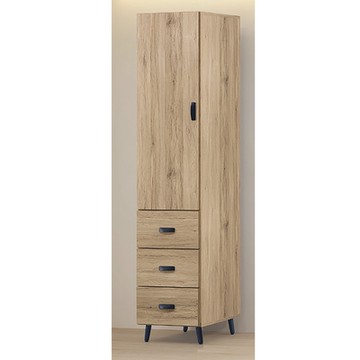 AS雅司-卡賽米洛橡木1.5尺三抽衣櫃-46×53.5×203cm