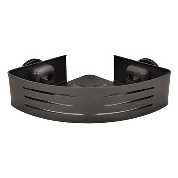 吸盤浴室置物架 三角架帶桿帶鉤  30 x 22cm 護欄高6.8cm  灰色  1個