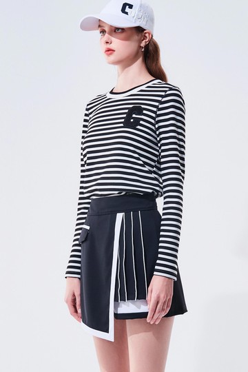 立體紋理配條休閒上衣