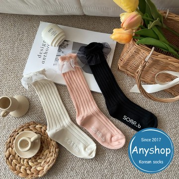 Anyshop韓國襪 公主風雪紡紗小腿襪 兒童襪 雪紡紗 兒童中筒襪 童襪 兒童襪 韓國童襪K9909