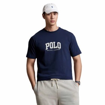 Polo Ralph Lauren RL 熱銷印刷文字圖案短袖T恤 上衣-深藍色