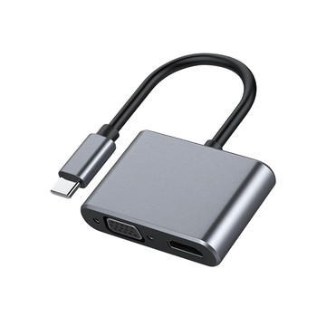 台灣霓虹 Type-C公轉HDMI+VGA母2合1 4K影音傳輸集線器