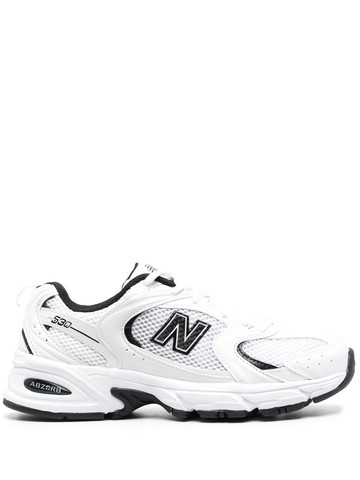 New Balance - logo-patch low-top sneakers - unisex - Fabric/Rubber/Calf Leather/Fabric - 13 - White