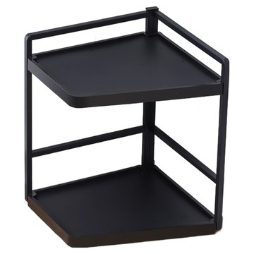 HAPPY LiFE 多功能廚房轉角架 配刀架 不鏽鋼黑色烤漆 附4個掛勾  22 x 32 x 44cm  1個