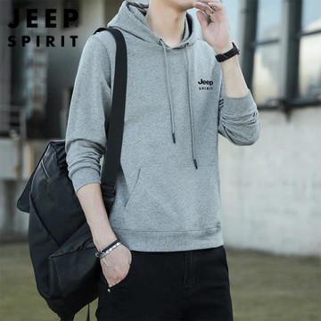 吉普男士衛衣冬季新款潮流帥氣長袖t恤寬松休閑打底衫連帽上衣男