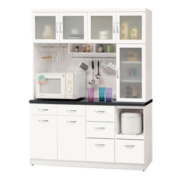 【文創集】尼卡爾 時尚5.2尺雲紋石面高餐櫃組合-157.2x46.3x197cm免組