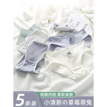 少女內褲純棉中學生中腰發育期青春期女孩短褲全棉女童大童三角褲