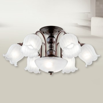 台灣玻璃6燈/8燈造型半吸頂燈 F37-21-92186、92187