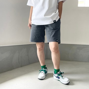 【男女皆宜】染料染製短褲【灰色】