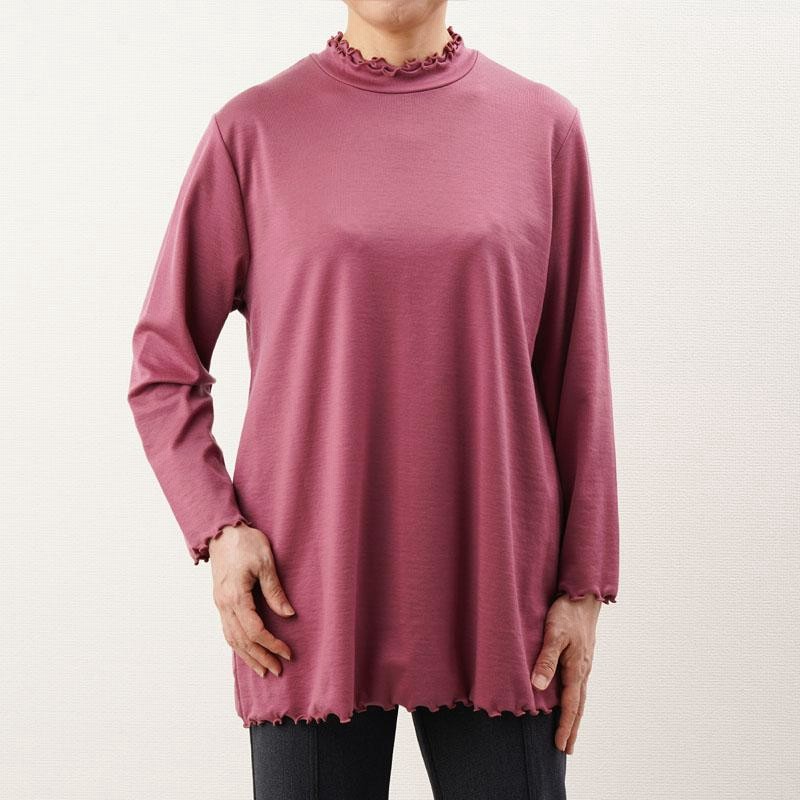 シニア服 80代 70代  レディース 婦人服 高齢者 母の日 おばあちゃん  日本製 ダブルメローネックカットソー 誕生日 プレゼント シニア服 80代 70代 レディース 婦人服 高齢者 母の日
