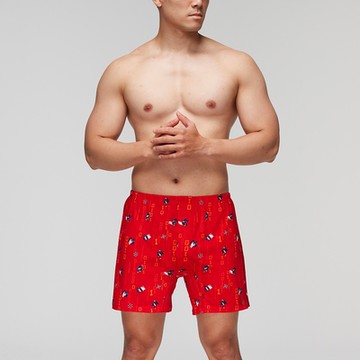 DADADO-忍者駭客 4L印花四角男內褲(紅) 天然絲光棉-吸濕排汗-GHQ333RS