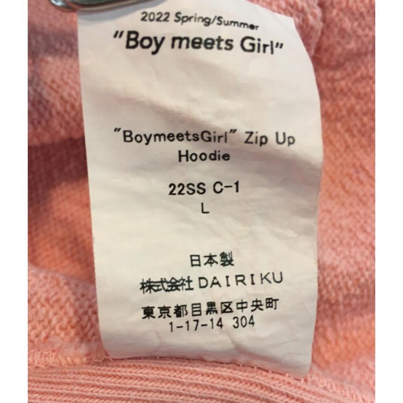 ダイリク パーカー BoymeetsGirl Zip Up Hoodie 22ss メンズ SIZE L