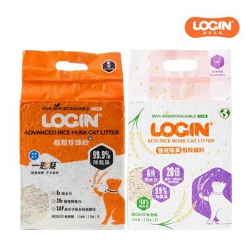 澳洲LOGIN洛格-強效除臭稻穀貓砂 1.5mm｜2.5kg｜6L x 6入組