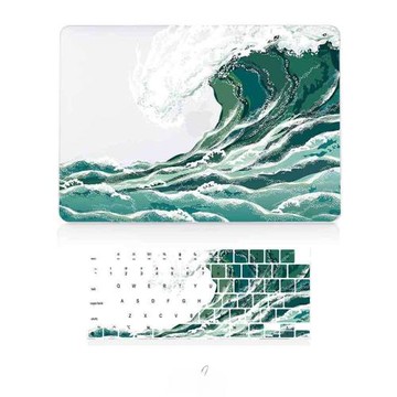 適用于蘋果筆記本電腦 macbook pro air 13 14 15 16寸  海浪 磨砂保護殼