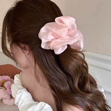 【Miss迷飾】氣質仙女珠光紡紗大腸圈 珠光髮圈 紡紗髮圈 大腸圈 髮圈 髮飾