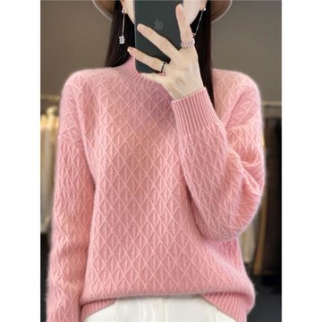 (商場同款)羊毛衫女100純羊毛2025秋冬菱形加厚高級感打底衫毛衣