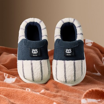 Cheerful Mario幸福瑪麗 可愛貓熊兒童包跟棉拖鞋 男孩女孩中大童冬季室內毛絨拖鞋家居鞋