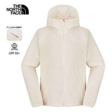The North Face北面女款米白色UPF防曬防風外套｜8EXDQLI 抗UV
