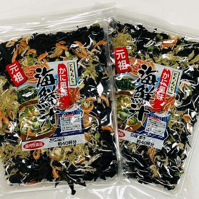 ２袋セット　お味噌汁約４０杯分！とろろ入り かに風味 海鮮汁 ９０ｇ×２  簡単にお手軽海鮮汁の具