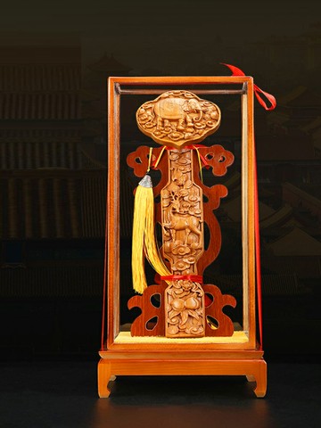 禪意閣桃木如意擺件立式實木雕刻家居客廳辦公室裝飾品開業好禮品