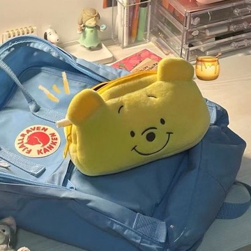 維尼熊筆袋 可愛小熊筆袋毛絨小眾筆袋小動物ins學生文具收納包雜物包化妝包