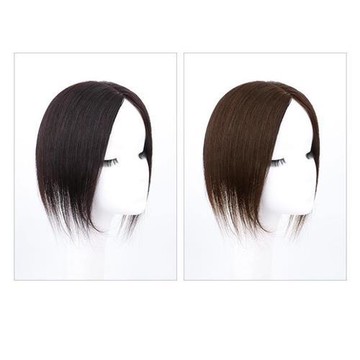 【米蘭精品】真髮髮片補髮塊-黑天鵝頭頂補髮片一片式遮蓋白髮透氣女假髮4款74jg1