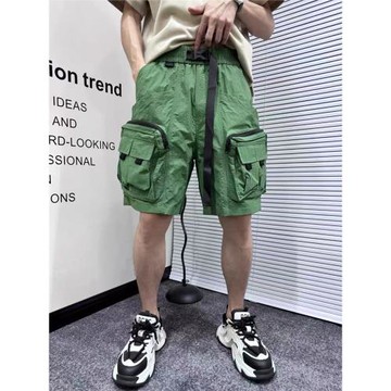 夏季多口袋美式工裝短褲男機能戶外速干休閑五分褲百搭薄款沙灘褲