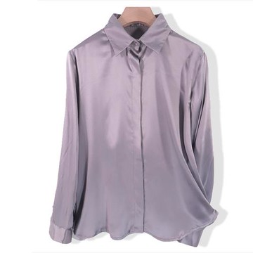 重磅高端真絲襯衫2025新款綢緞桑蠶絲長袖襯衣女大碼上衣春夏