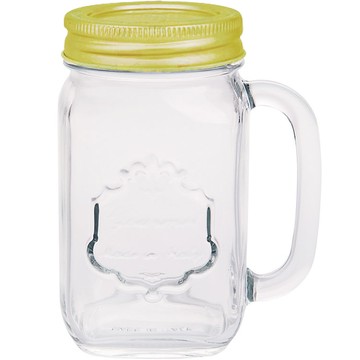 《EXCELSA》單柄梅森玻璃杯(金480ml) | 水杯 茶杯 咖啡杯【領券滿額再折千8/31止】